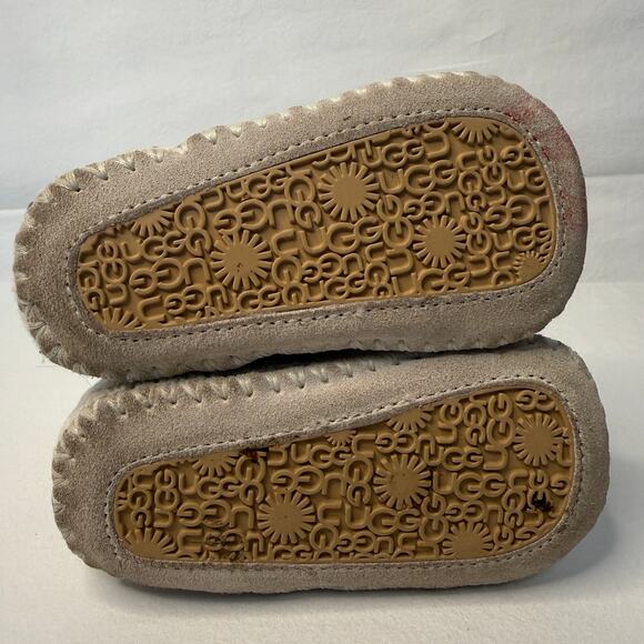 UGG Baby Booties Size 2/3 Beige Knit Shearling Lined Warm Cozy Fall Winter Prep - Picture 8 of 14